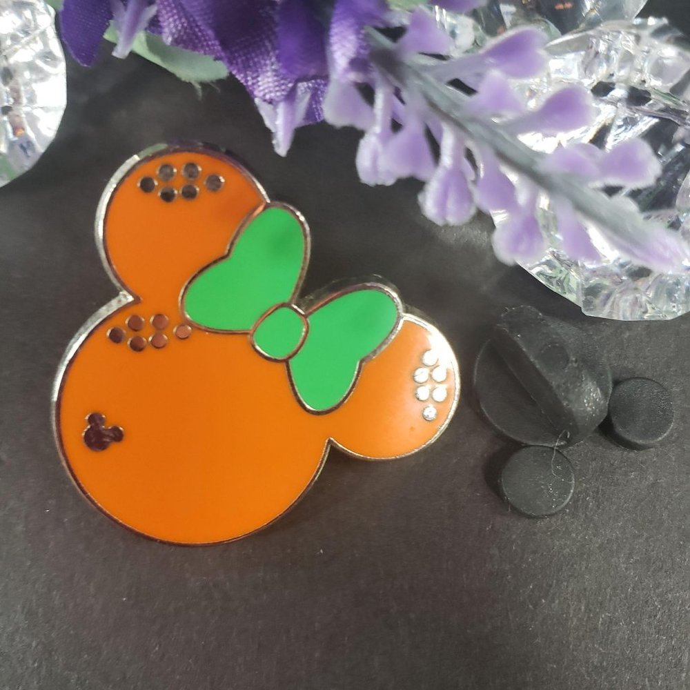 4/$25 Disney Hidden Mickey Orange Minnie Head Pin